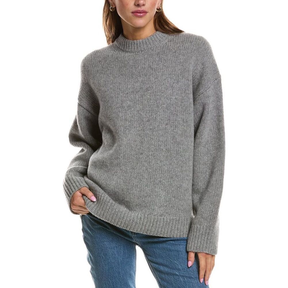 Theory Womens Oversized Wool Sweater, Grey